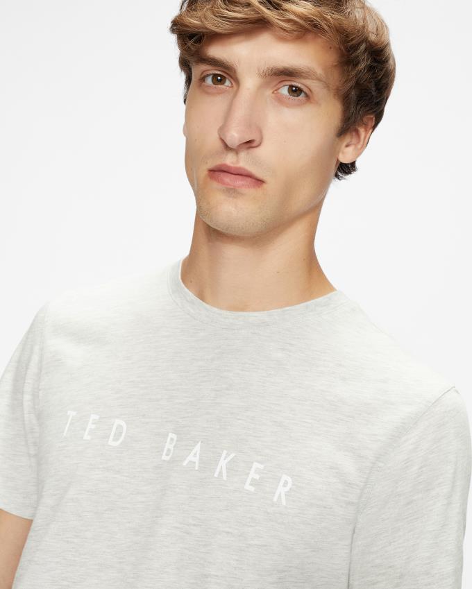 T-Shirt Ted Baker Short Sleeve Branded Grise Homme | IYO-56191000